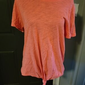 Sanctuary Coral Short Sleeve Tie-Front Tee
